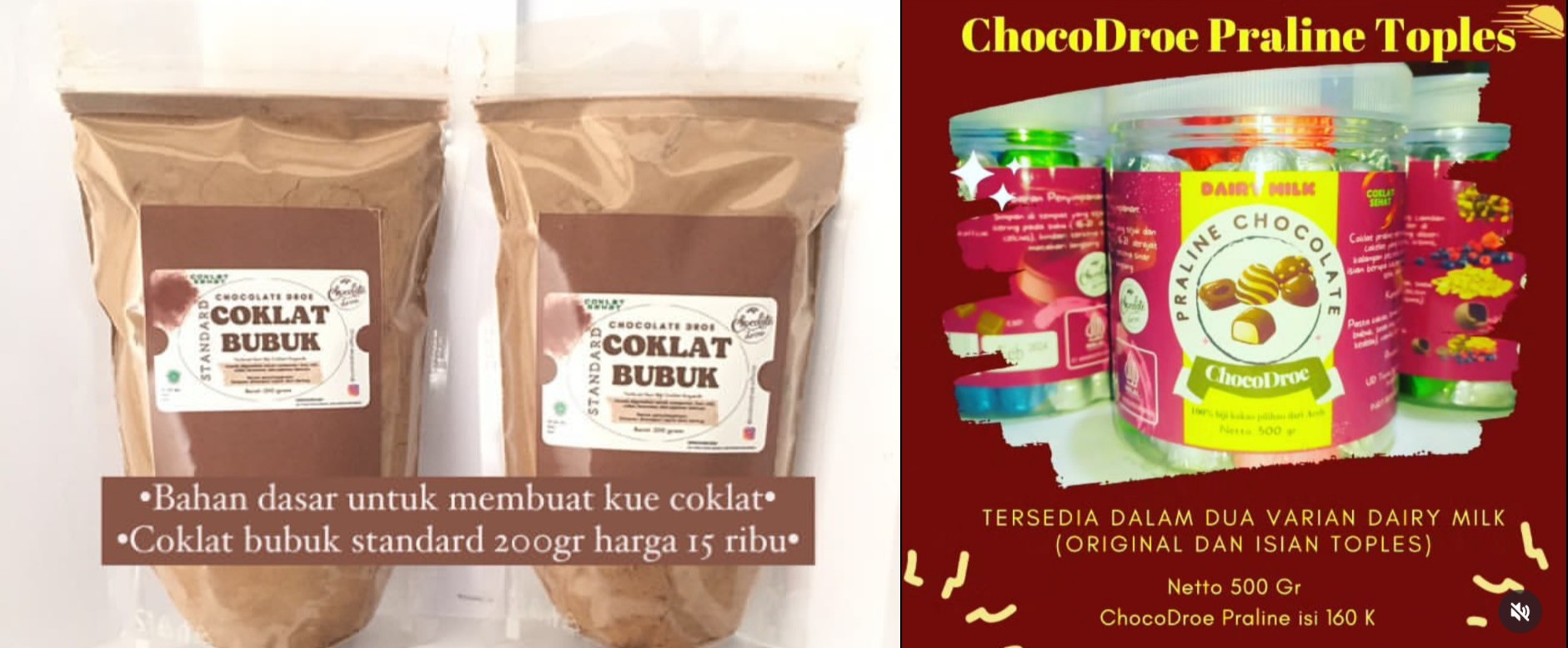 Bubuk Coklat dan Permen Coklat (Chocolate Droe UD. Tunas Seulangan)